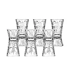 Set 6 pahare Clessidra Tatoo, RCR Crystal 2 in 1, Ideale pentru Shot-uri, lichior sau masura pentru cocktail-uri, 30 si 60 ml
