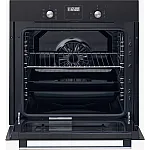 Pachet Cuptor electric incorporabil Studio Casa Ambra Nero FE808, 8 functii, Ventilator, Timer digital, 80 l, Grill electric, Clasa energetica A, Sticla neagra + Plita pe gaz Studio Casa PG660 ISEO Black, 4 arzatoare gaz - Studiocasa.ro
