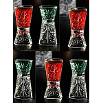 Set 6 pahare Clessidra Tatoo, RCR Crystal 2 in 1, Ideale pentru Shot-uri, lichior sau masura pentru cocktail-uri, 30 si 60 ml