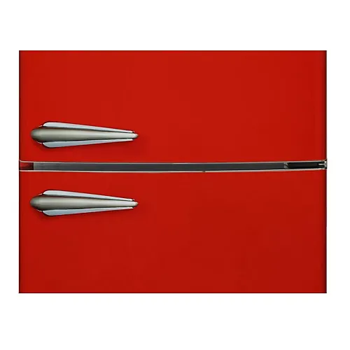 Combina frigorifica, Studio Casa, Retro, H 190 cm, 330 l, tehnologie No-Frost, deschidere dreapta, panou control LED, functie congelare rapida, mod eco, iluminat interior, rosu