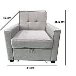 Fotoliu Extensibil CONFORT, stofa gri , dimensiuni 81 x 84 x 85,5 cm, SET B, Smart Living Studio Casa