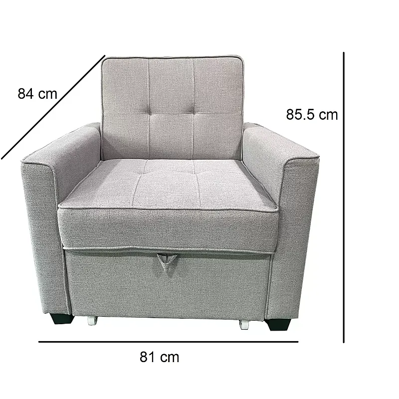 Fotoliu Extensibil CONFORT, stofa gri , dimensiuni 81 x 84 x 85,5 cm, SET B, Smart Living Studio Casa