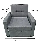 Fotoliu Extensibil CONFORT, stofa gri închis, dimensiuni 81 x 84 x 85,5 cm, SET A, Smart Living Studio Casa