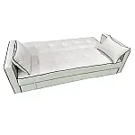 Canapea extensibila PRACTIC, 3 locuri, lada de depozitare, Click-Clack, SET C, 205 x 89 x 89 cm, stofa gri deschis cu bordura gri inchis, Smart Living Studio Casa