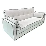 Canapea extensibila PRACTIC, 3 locuri, lada de depozitare, Click-Clack, SET C, 205 x 89 x 89 cm, stofa gri deschis cu bordura gri inchis, Smart Living Studio Casa