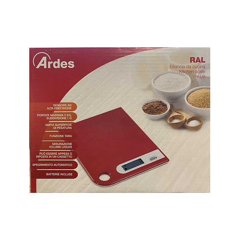 Cantar digital de bucatarie Ardes RAL AR1PA1/R, 5 kg, Rosu