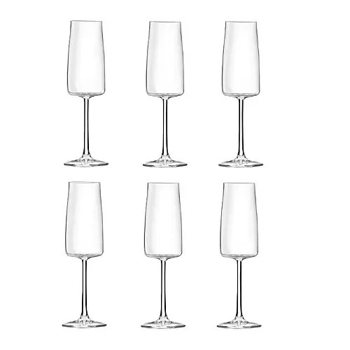 Set 6 pahare cu picior pentru sampanie Essential E30, RCR Crystal, 30 cl