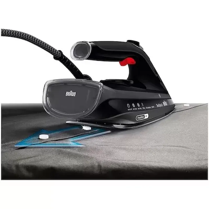 Fier de calcat Braun TexStyle 5 SI5088BK, 2800 W, abur variabil 50g/min, jet de abur 220g/min, rezervor 300 ml, tehnologie FreeGlide 3D, talpa EloxalPlus, Negru