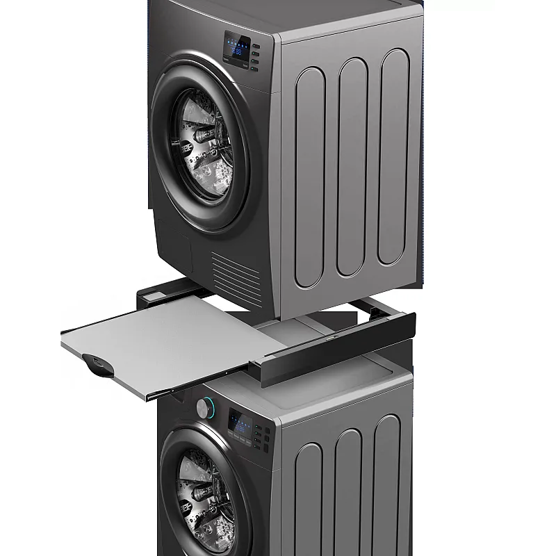 Kit universal de suprapunere a masinii de spalat si a uscatorului de rufe + suport retractabil, Meliconi, TORRE DARK - Studiocasa.ro