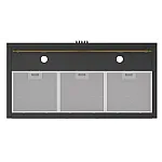 Hota decorativa cu design rustic Tosca Turbo 90 cm Studio Casa, Putere de absorbtie 648 m3/h, Negru