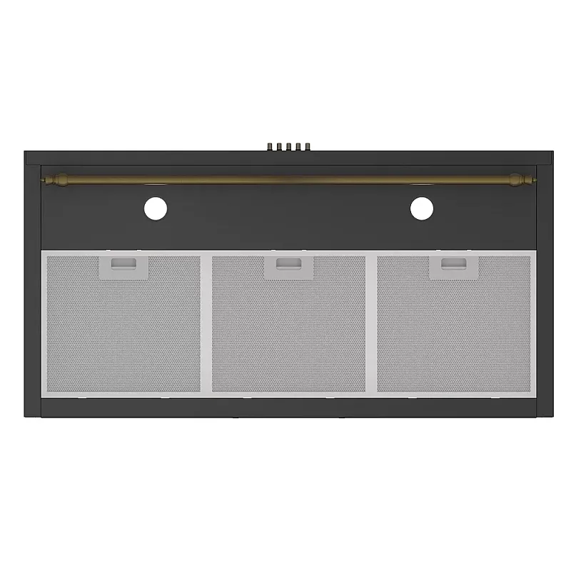 Hota decorativa cu design rustic Tosca Turbo 90 cm Studio Casa, Putere de absorbtie 648 m3/h, Negru