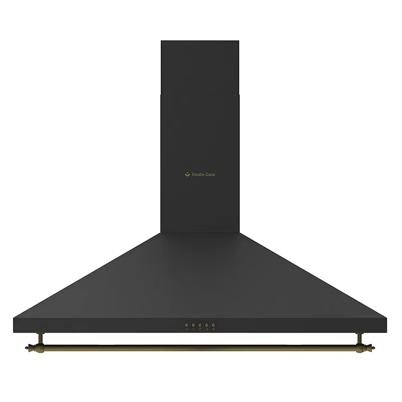 Hota decorativa cu design rustic Tosca Turbo 90 cm Studio Casa, Putere de absorbtie 648 m3/h, Negru