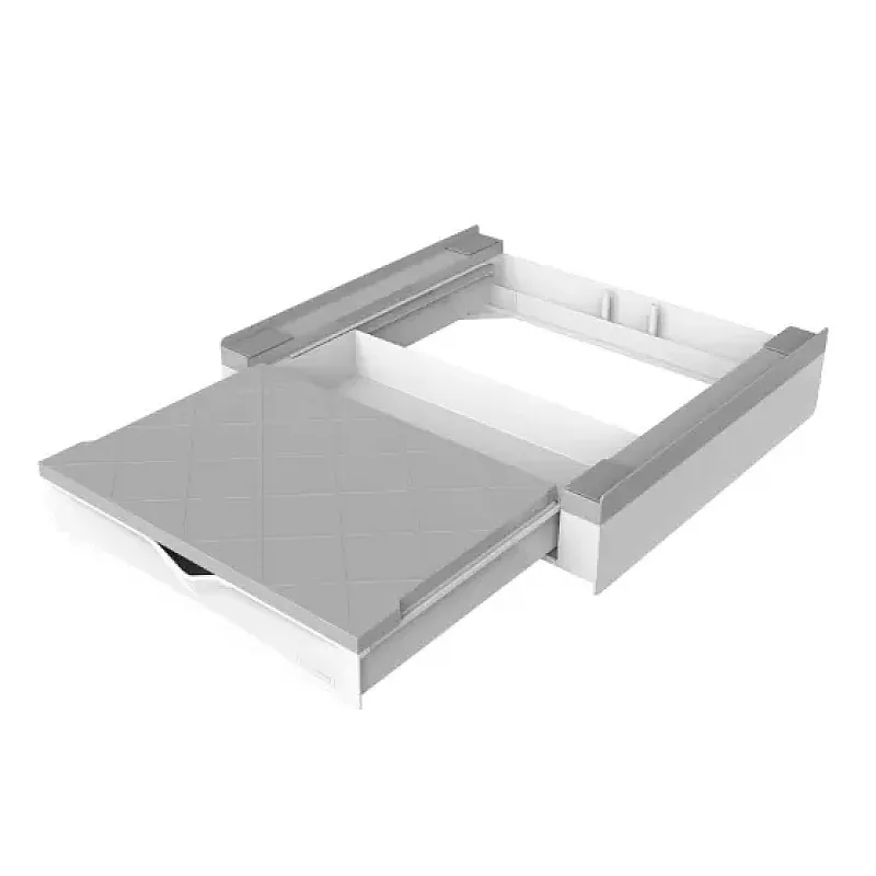 Kit de suprapunere universal pentru suprapunerea masinii de spalat si a uscatorului+ sertar retractabil cu spatiu de depozitare, Meliconi