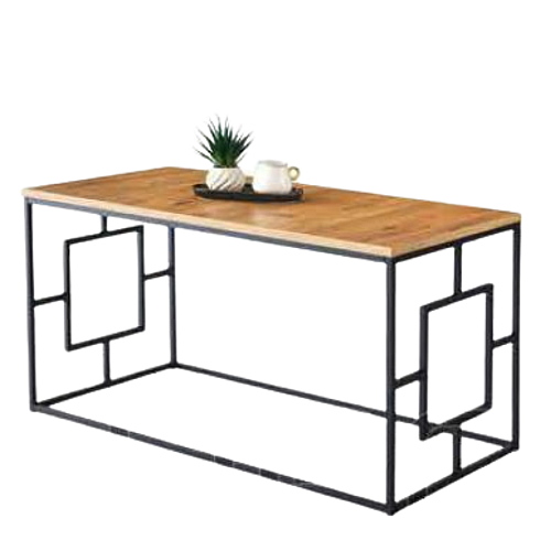Masuta cafea Living Minimalista, Studio Casa, din metal și lemn, 100 x 51 x 52 cm, Maro / Negru