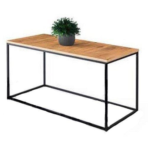 Masuta cafea Living, Studio Casa, din metal și lemn, 100 x 51 x 52 cm, Maro / Negru