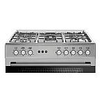 Aragaz gaz  90 cm Prato Inox Studio Casa, 5 zone de gatit, Gaz, Wok, Cuptor gaz,  Rotisor, Timer digital, Grill electric, Gratar fonta,  Aprindere electrica, Clasa energetica A, Inox - Studiocasa.ro