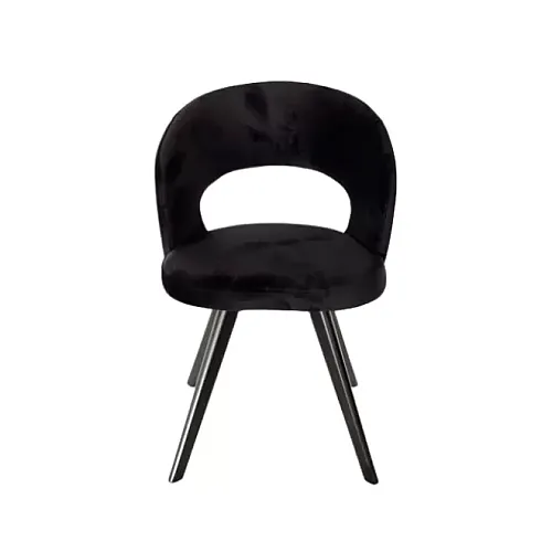Scaun Prestige Veluto Black, Structura Lemn, Șezut Și Spătar Din Catifea De Înaltă Calitate, 650G/ Mp , Impermeabil