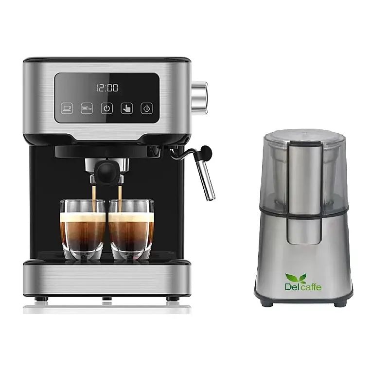 Pachet Espressor Cu Cappucino One Touch, Studio Casa, 1100W, 1,5 L, 15 Bari + Rasnita cafea Grind Master, Del Caffe, inox - Studiocasa.ro