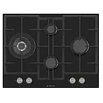 Plita gaz incorporabila Studio Casa Bellagio Nero, 70 cm, 4 arzatoare gaz, Wok, Aprindere electrica, Gratare fonta, Valve de siguranta, Sticla neagra