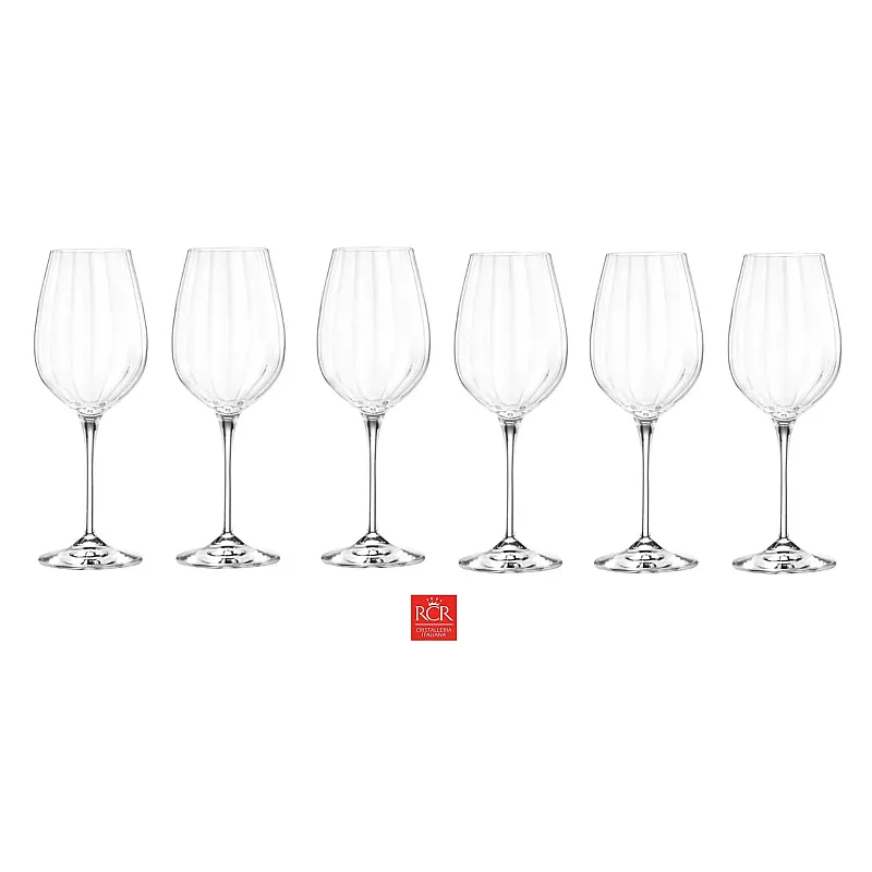 Set 6 pahare vin alb cu picior OPTIQ,450 ml, RCR