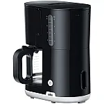 Cafetieră BRAUN Breakfast1 KF1100BK, 1000W, 10 cești, Necesită filtru nr. 4, Sistem OptiBrew, Carafa Aroma, Oprire automată, Butoane iluminate, Neagră