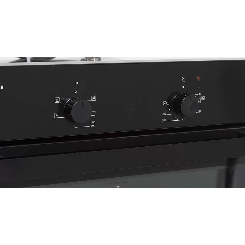 Pachet  incorporabil cuptor electric, plita gaz si hota telescopica front sticla neagra,  City Black Studio Casa, 56 l, Clasa energetica A, 6 functii, 4 arzatoare gaz, Negru