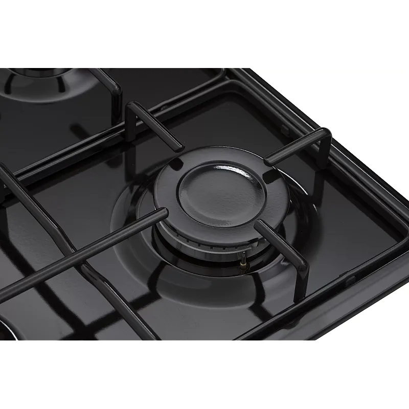 Pachet  incorporabil cuptor electric, plita gaz si hota telescopica front sticla neagra,  City Black Studio Casa, 56 l, Clasa energetica A, 6 functii, 4 arzatoare gaz, Negru