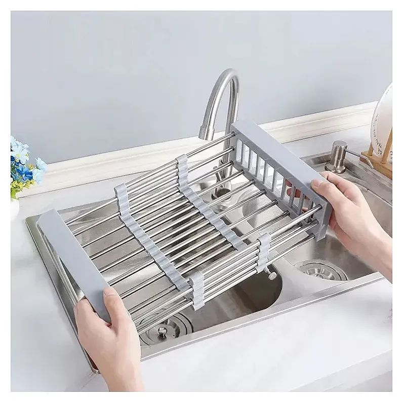Cos multifunctional din oțel inoxidabil pentru uscat vase de bucătărie, legume, Studio Casa, 47.5cm x 22.5cm - Studiocasa.ro