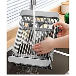 Cos multifunctional din oțel inoxidabil pentru uscat vase de bucătărie, legume, Studio Casa, 47.5cm x 22.5cm - Studiocasa.ro