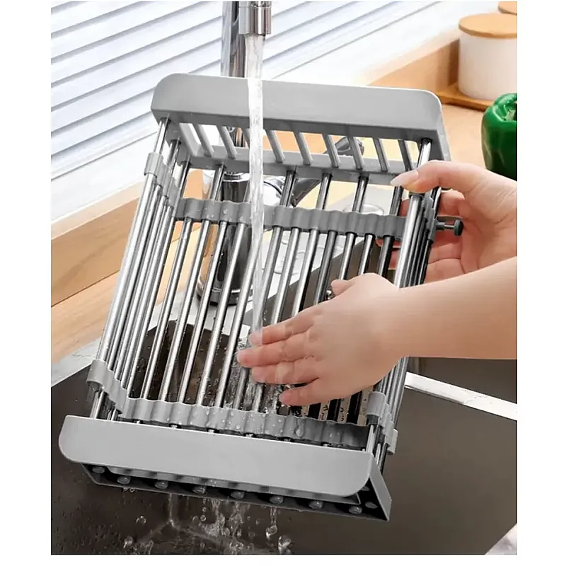 Cos multifunctional din oțel inoxidabil pentru uscat vase de bucătărie, legume, Studio Casa, 47.5cm x 22.5cm - Studiocasa.ro