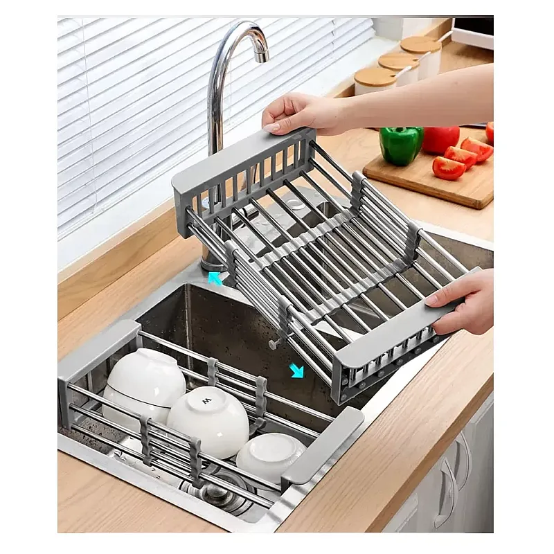 Cos multifunctional din oțel inoxidabil pentru uscat vase de bucătărie, legume, Studio Casa, 47.5cm x 22.5cm - Studiocasa.ro