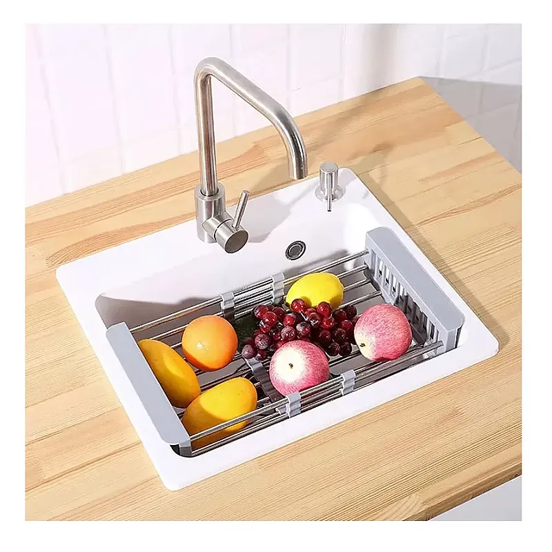 Cos multifunctional din oțel inoxidabil pentru uscat vase de bucătărie, legume, Studio Casa, 47.5cm x 22.5cm - Studiocasa.ro