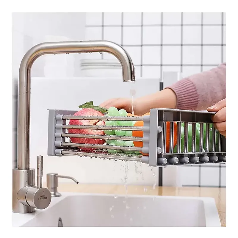Cos multifunctional din oțel inoxidabil pentru uscat vase de bucătărie, legume, Studio Casa, 47.5cm x 22.5cm - Studiocasa.ro