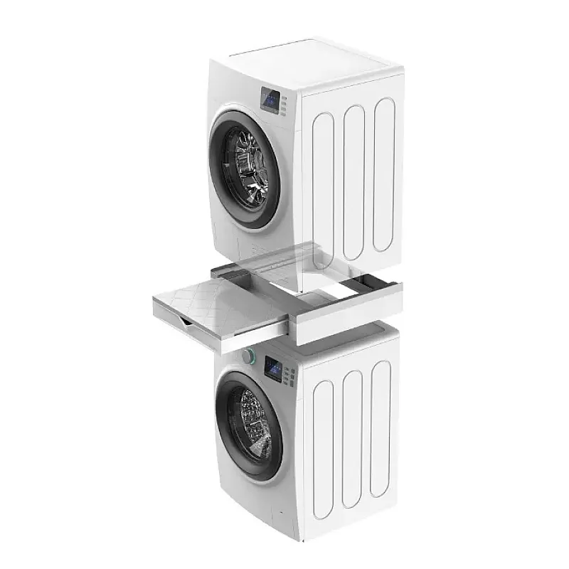 Kit de suprapunere universal pentru suprapunerea masinii de spalat si a uscatorului+ sertar retractabil cu spatiu de depozitare, Meliconi