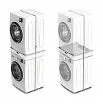 Kit de suprapunere universal pentru suprapunerea masinii de spalat si a uscatorului+ sertar retractabil cu spatiu de depozitare, Meliconi