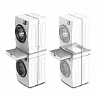 Kit de suprapunere universal pentru suprapunerea masinii de spalat si a uscatorului+ sertar retractabil cu spatiu de depozitare, Meliconi