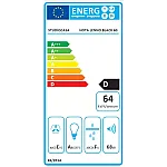 Hota decorativa Studio Casa Lenno Black, 60 cm, 1 Motor Tubo, Putere de absorbtie 400 m3/h, Metal si sticla neagra