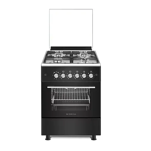 Pachet aragaz clasic 4 arzatoare gaz Studio Casa Duo Marco , Cuptor gaz, 57 x 57 cm, Rotisor, Ventilator, Grill gaz si Hota telescopica Studio Casa Wind Turbo Black