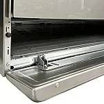 Pachet Aragaz gaz  90 cm Nando Graphite Grey Studio Casa, 5 zone de gatit, Gaz, Wok, Cuptor gaz,  Rotisor, Timer digital, Grill electric, Gratar fonta,  Aprindere electrica, Clasa energetica A, Gri + Hota ST2196 Inox - Studiocasa.ro