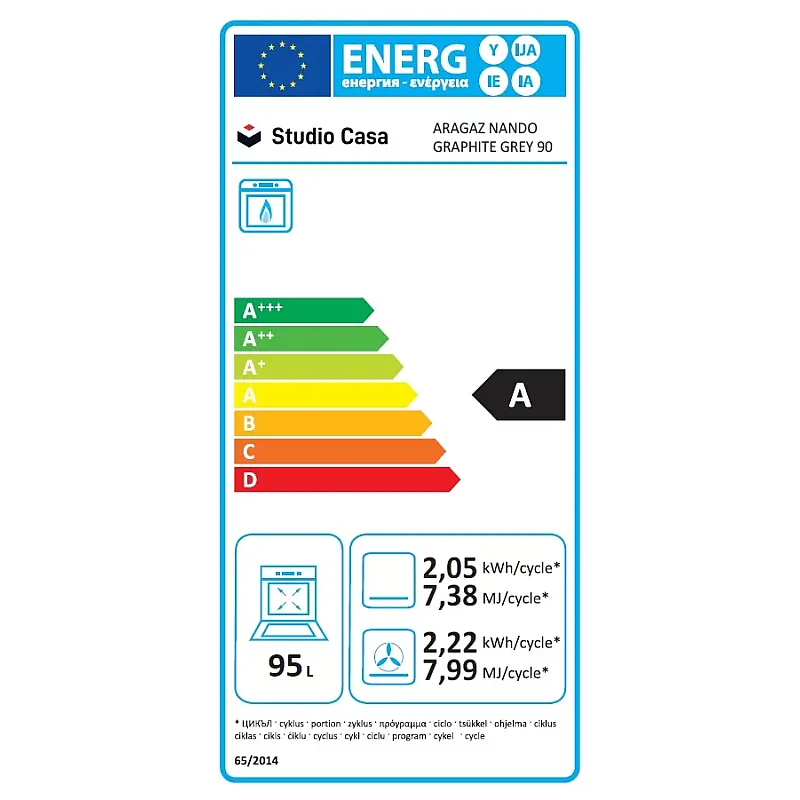 Pachet Aragaz gaz  90 cm Nando Graphite Grey Studio Casa, 5 zone de gatit, Gaz, Wok, Cuptor gaz,  Rotisor, Timer digital, Grill electric, Gratar fonta,  Aprindere electrica, Clasa energetica A, Gri + Hota ST2196 Inox - Studiocasa.ro