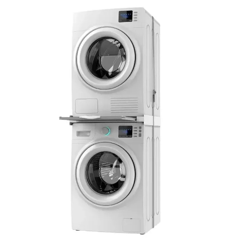 Kit universal de suprapunere a masinii de spalat si a uscatorului de rufe + suport retractabil, Meliconi, TORRE GREEN, Meliconi