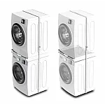 Kit universal de suprapunere a masinii de spalat si a uscatorului de rufe + suport retractabil, Meliconi, TORRE GREEN, Meliconi