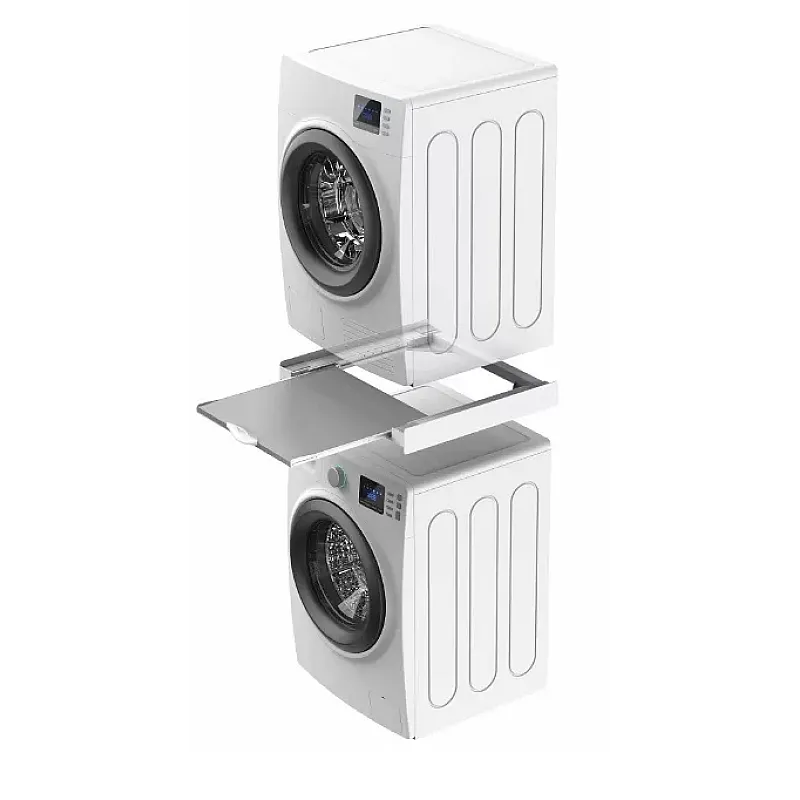 Kit universal de suprapunere a masinii de spalat si a uscatorului de rufe + suport retractabil, Meliconi, TORRE GREEN, Meliconi