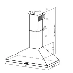 Hota decorativa cu design rustic Tosca Turbo 90 cm Studio Casa, Putere de absorbtie 648 m3/h, Negru