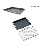 Pachet incorporabil Studio Casa Black Rialto, Cuptor electric sticla neagra, Plita gaz neagra si hota decorativa sticla neagra, 78 l, 7 functii, Ventilator, Autocuratare catalitica, Clasa energetica A, Sticla neagra