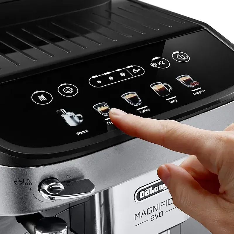 Espressor automat De’Longhi Magnifica Evo ECAM 290.31.SB, 1450 W, 5 tipuri de bauturi, 15 bari, Negru argintiu - Studiocasa.ro