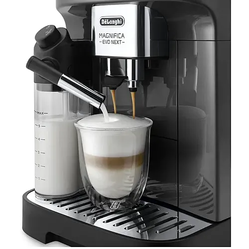 Espressor automat De’Longhi Magnifica Evo Next ECAM 310.60.GB, 1450W, 10 tipuri de bauturi, 15 bari, Carafa pentru lapte, Tehnologie LatteCrema, Gri-Negru