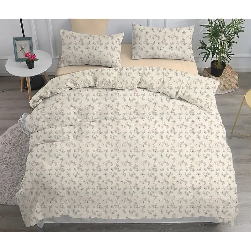 Cearceaf de pat cu elastic 2 persoane 160x200+25 cm Studio Casa-Butterfly Bumbac