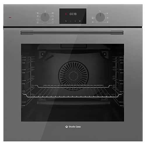 Cuptor electric incorporabil Studio Casa FE660 Parma Glass Grey, 8 functii, Ventilator, Display Touch control, Timer digital, Sticla gri