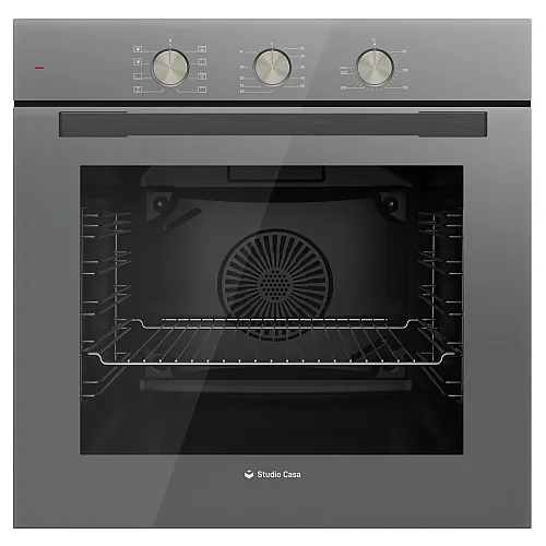 Cuptor electric incorporabil Studio Casa FE660 Parma Glass Grey, 8 functii, Ventilator, Timer mecanic, Sticla gri